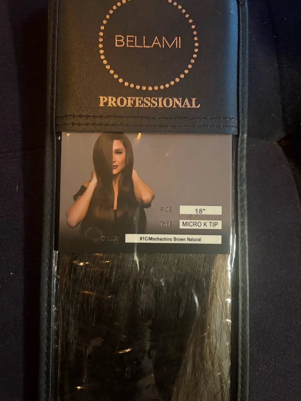BELLAMI #1C Mochachino Brown Hair Extensions micro K tip 18 inch new 25 grams
